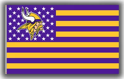 Minnesota Football Star&Strip Flag 90x150cm 3x5ft Vikings Memorable Best Banner • $14.95