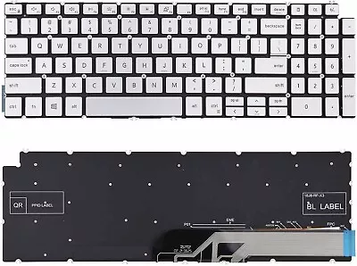 Silvery Backlit US English Keyboard For Dell Inspiron 15 7000 7590 7591 7791 • $54