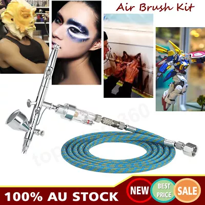 KKmoon Dual Action Gravity Feed Airbrush Kit With 1.8m Hose Art Painting Tool AU • $43.99