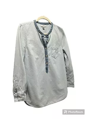 J. Crew Size 10  Womens Blue Chambray Button Down Long Sleeve • $17.60