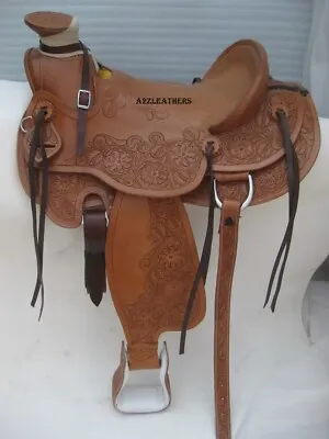 Designer Brown Wade Western Leather Ranch Roping Saddle Available In 4 Sizes. • £220