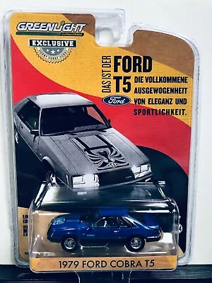 1/64 Greenlight Exclusive 1979 Ford Mustang Cobra T5 Blue And Black • $10