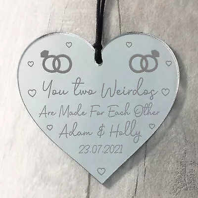 £5.99 • Buy FUNNY Personalised Engagement Wedding Gift Present Engraved Heart Friendship