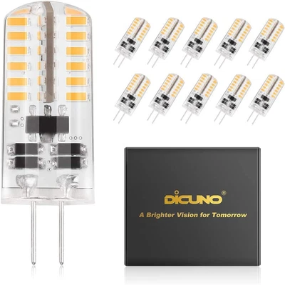 $25.60 • Buy Dicuno G4 LED Light Bulb, 10-Pack, 3 Watt, Non-Dimmable, 230 Lumen, Warm White 3