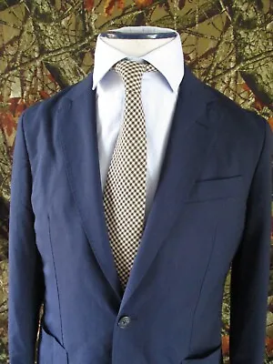 Hackett Mayfair Dark Blue All Season Wool Modern Blazer Sport Coat Jacket 38S • $99.99