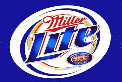 Miller Lite True Pilsner Beer Logo Metal Tin Sign 12x16 Inches • $15