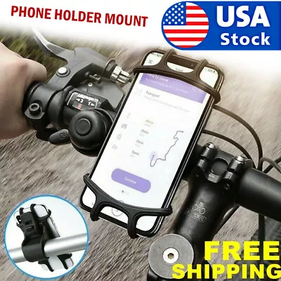 Cell Phone Silicone Mount Holder GPS Motorcycle MTB Bike Bicycle 360 Rotation • $9.99