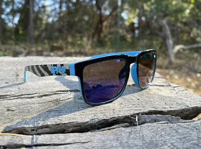 New Spy Optic Promo Ken Block Sunglasses Black / Blue HELM Racing USA Mens Women • $15.97