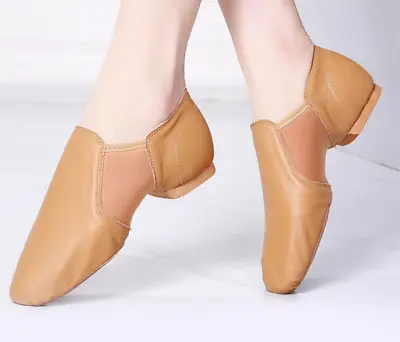 Synthetic Leather Jazz Shoes Slip On For Women And Men's Dance Shoes Us Sell New • $30.82