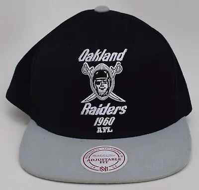 Oakland Raiders 1960 AFL Baseball Cap Hat Raised Logo Adj Mitchell & Ness Vtg • $23.96