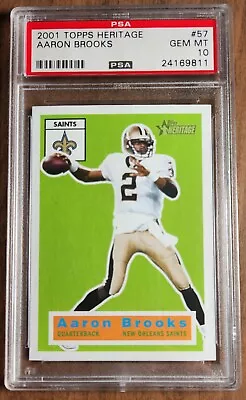 Aaron Brooks 2001 Topps Heritage # 57 Psa 10 Gem Mint Saints Pop 5 • $39.99