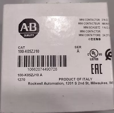 New Allen Bradley 100-K05ZJ10 Miniature Contactor Relay 24vdc Coil - Free Ship • $55