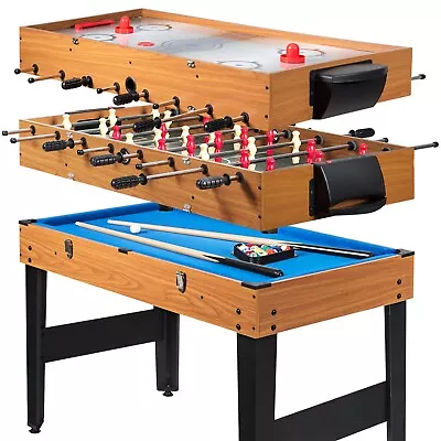 Costway 48'' 3-In-1 Multi Combo Game Table Foosball Soccer Billiards Pool Hockey • $284.99