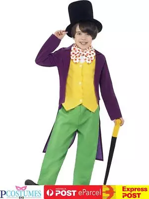 Roald Dahl Willy Wonka Chocolate Factory Boys Book Week Fancy Kids Costume • $50