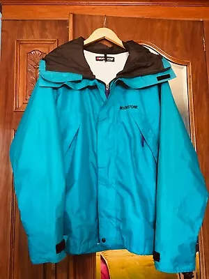 VTG 1991 •MOONSTONE• Made In USA Turquoise Gore-tex Hooded Parka SZ L~MINT~! • $89.99