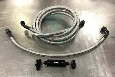 96-00 Civic EK All Models Tucked Stainless Steel Fuel Line -6 AN K Tuned Filter • $219.95