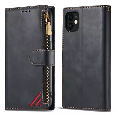 £3.79 • Buy Leather Case For IPhone 11 12 13 14 SE 7 8 X XR Zip Card Flip Wallet Phone Cover