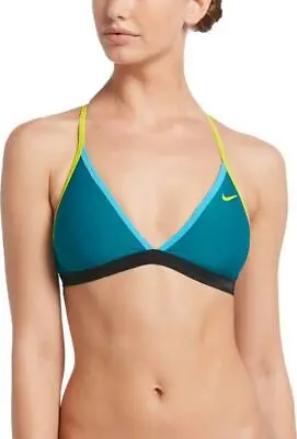 Nike Solid T-Back Bikini Top Women's Swimsuit - Green Abyss Blue Black • $19.99