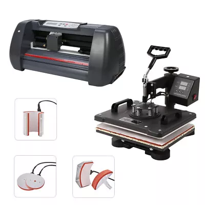 Sublimation 15 X15  Heat Press 5in1 + 14  Vinyl Cutter Plotter Cutting Printer • $359