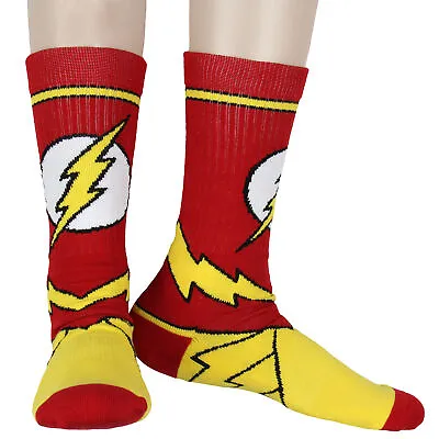 DC Comics The Flash Men's Suit Up Mid-Calf Adult Costume Crew Socks • $12.95