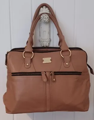 £45 • Buy Modalu Pippa Tan Handbag Light Tan Leather Shoulder  Grab Bag 