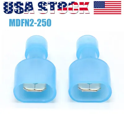 Nylon Male Insulated Wire Terminal Spade Crimp Connector 16-14 Gauge Blue • $9.85