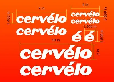 Cervelo Bike Frame Vinyl Decal Sticker Set. Custom Pick Your Color. USA Seller.  • $18