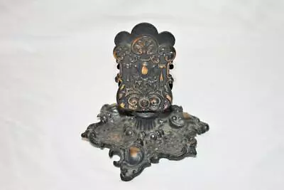 Vintage Brass Ashtray Matchbook Holder Elaborate Decorative Art Nouveau Design • $20