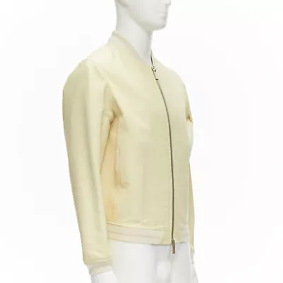 Rare BERLUTI Haider Ackermann 2018 Runway Yellow Lambskin Leather Bomber Jacket • $3298