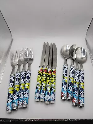 Disney Mickey Mouse Vtg 12 Pieces Mickey Mouse Handle Flatware Silverware • $24.47