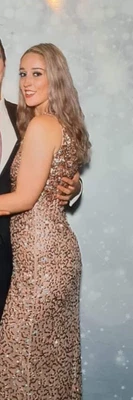 £60 • Buy Rose Gold Sistaglam Sequin Floor Length Dress Size 8