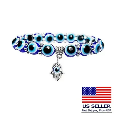 $7.99 • Buy Fashion Unisex Bracelet Evil Eye Palm Pendant Good Luck Protection Women Men 