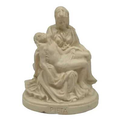 Vintage Miniature Hard Plastic Pieta Mary Holding Jesus Religious Figurine Bank • $11.96