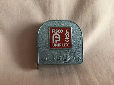 VINTAGE 1970s RARE FISCO UNIFLEX 6FT/2M MEASURING TAPE IN VERY GOOD USED COND. • £11.99