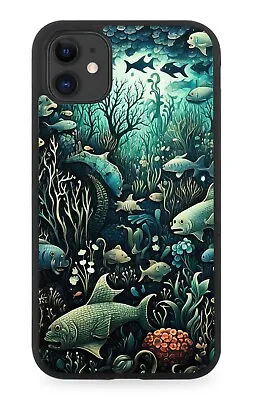 Underwater Fishing Rubber Phone Case Fish Fishes River Lake Gothic Sea Tale DD80 • £15.90