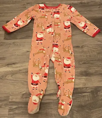 2t Toddler Girl Holiday Fleece Footed Pajamas--carter’s Brand--excellent • $4.99