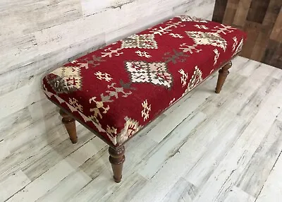 Kilim Ottoman Bench Piano Bench Handmade Bench Home Decor Long Seat Bench • $680