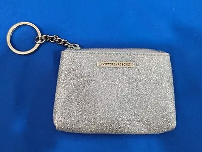 Victoria’s Secret Zip Coin Purse Silver Keychain NEW • $7.95