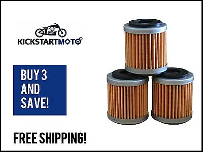  Oil Filters For Yamaha WR250F WR450F YZ250F YZ450F YFZ450ATV (3 PACK) WR YZ 450 • $27.95