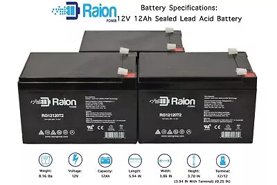 Raion Power 12V 12Ah Battery For Pacelite Scooter - 3PK • $78.95