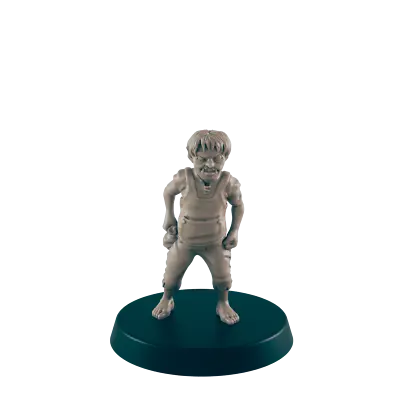 Half Orc Mini | Kid Bully | Male Child Monster Townsfolk NPC Figure | DnD Wargam • £8.66