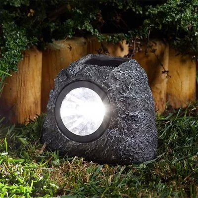 16x Solar Powered Rock LED Spotlights Decorative Stone Patio Path Lawn Lights • £79