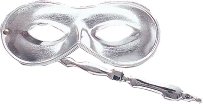 £9.99 • Buy Adults Fancy Masquerade Ball Venetian Party On Stick Silver Domino Eye Mask UK