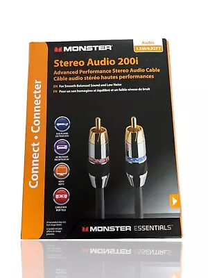 Monster Cable Stereo Audio 200i RCA Audio Interconnects 1.5 Meter Pair. Bid-NS8  • $18