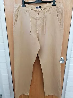 Mens Gant Linen Trousers Size W36 - 100% Linen - Relaxed Fit • £12.99