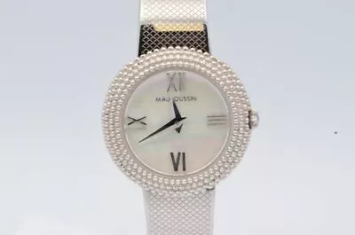 Mauboussin Quartz Women's Watch 1 5/16in Steel Vintage Top State Mop Pearl RAR • $707.04