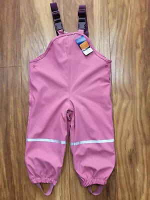 Bnwt Lupilu Girls Waterproof Rain Trousers Dungarees 12-24 18-24 Puddlesuit Warm • £11