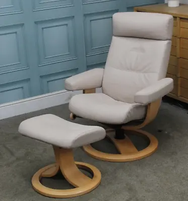 G Plan Belsey Swivel/rocker Chair In Cambridge Cream Leather. Rrp £1579. • £999
