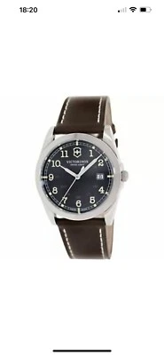 £110 • Buy Victorinox Swiss Army Men’s Watch - 40mm - Brown Leather Strap (Model 241563)