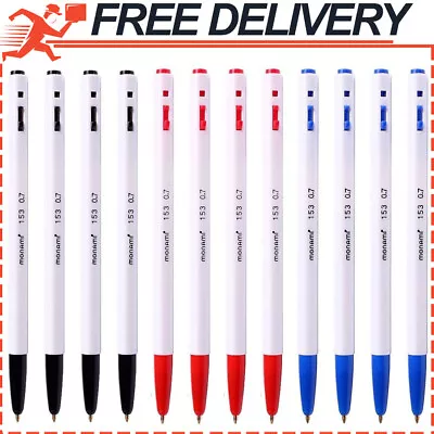 Monami 153 Ballpoint Pen 0.7mm Dozen Box (Black Blue Red Ink Color 12 Pens) • $11.20